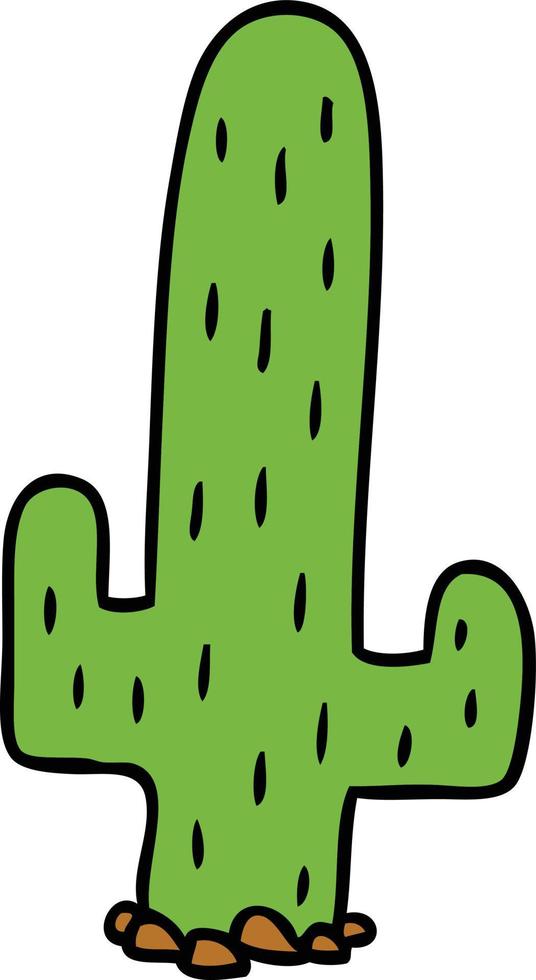 cartoonkrabbel van een cactus vector