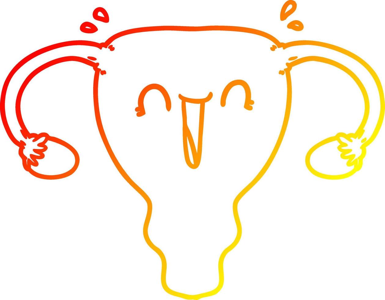 warme gradiënt lijntekening cartoon gelukkige baarmoeder vector