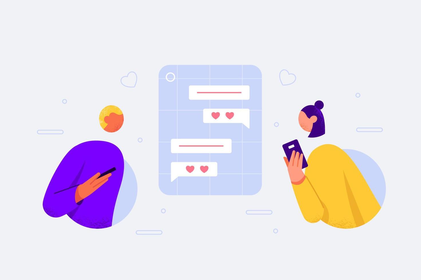 dating app-concept in plat ontwerp vector