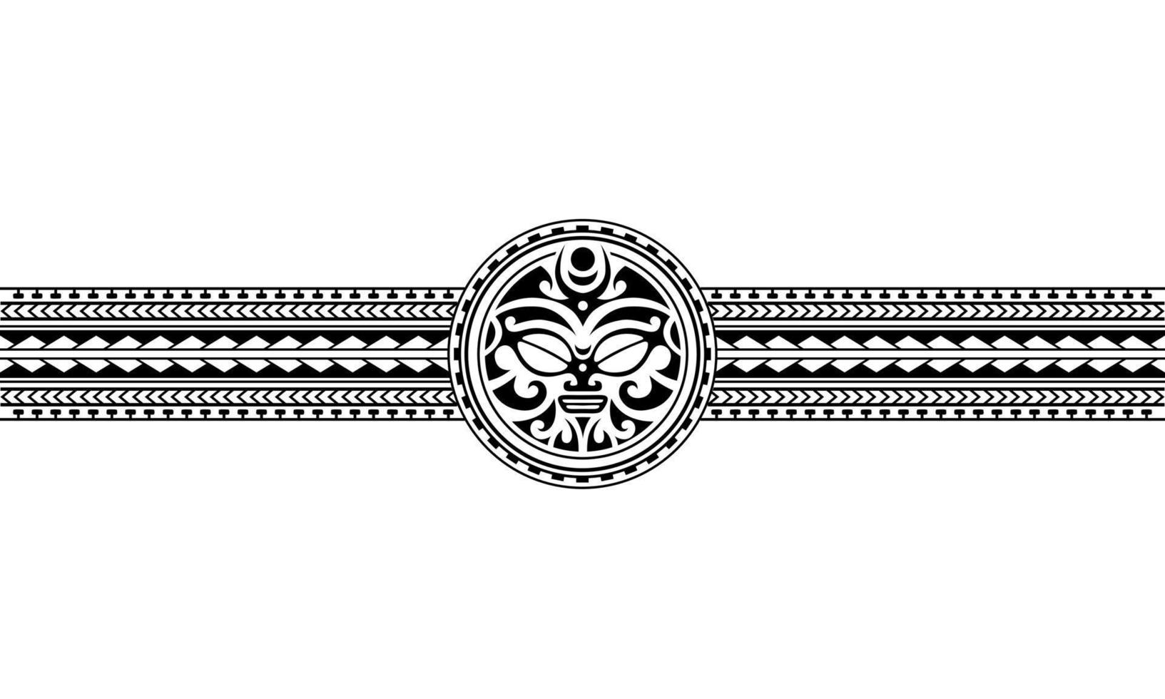 Maori Polynesische tattoo grens tribal mouw patroon vector. Samoaanse armbandtattoo voor arm of voet. vector