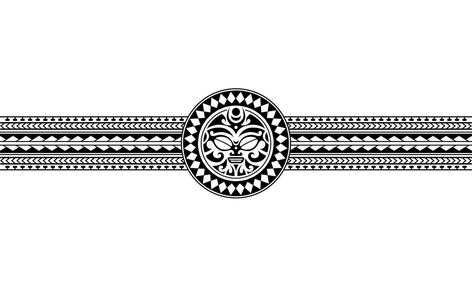 Maori Polynesische tattoo grens tribal mouw patroon vector. Samoaanse armbandtattoo voor arm of voet. vector