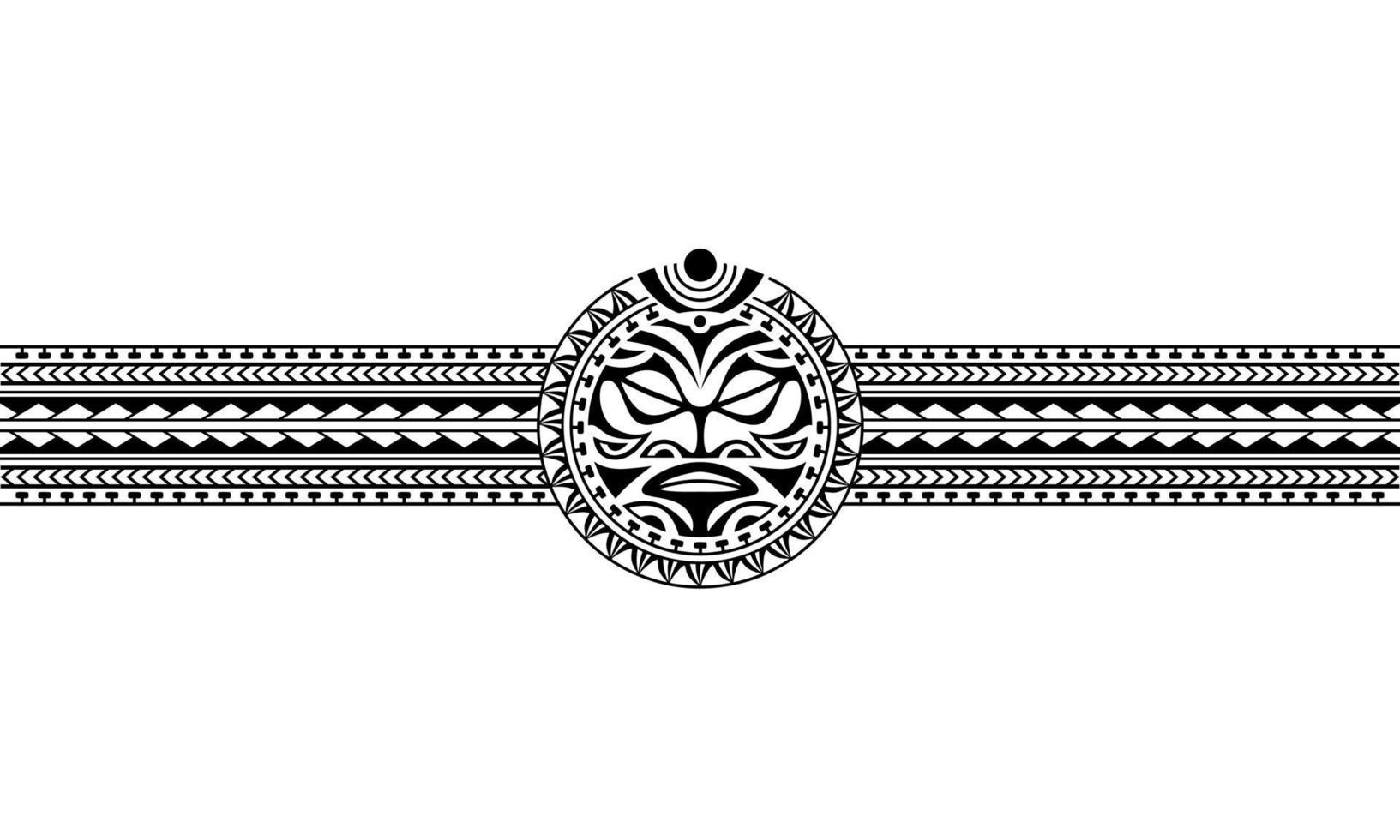 Maori Polynesische tattoo grens tribal mouw patroon vector. Samoaanse armbandtattoo voor arm of voet. vector