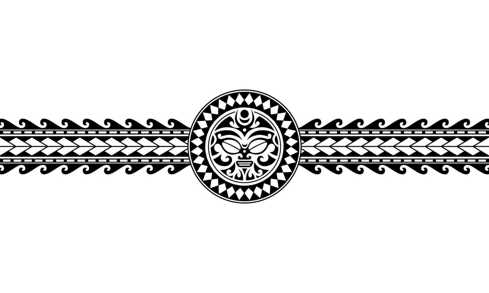 Maori Polynesische tattoo grens tribal mouw patroon vector. Samoaanse armbandtattoo voor arm of voet. vector