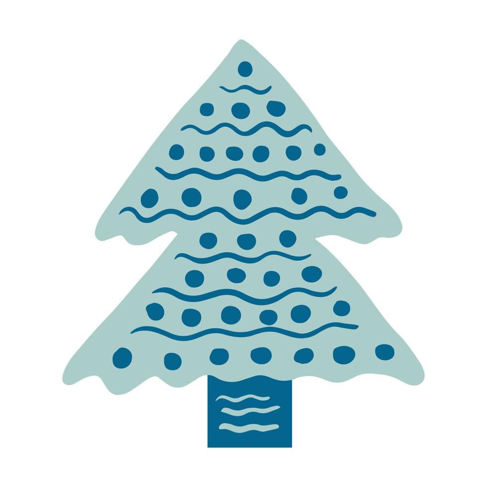 scandinavische kerstboom in doodle-stijl vector
