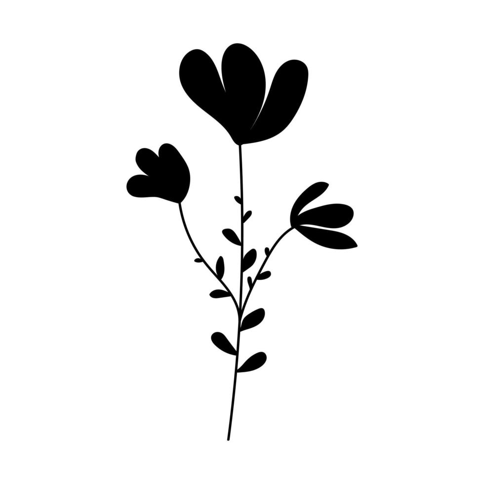 silhouet afbeelding van kamille. vectorillustratie van een bloem. bloemen en planten vector