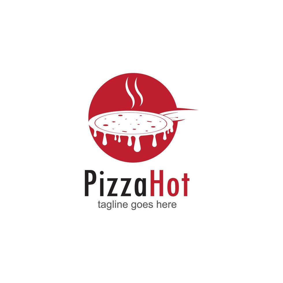 pizza café-logo, pizzapictogram, embleem voor fastfoodrestaurant. vector