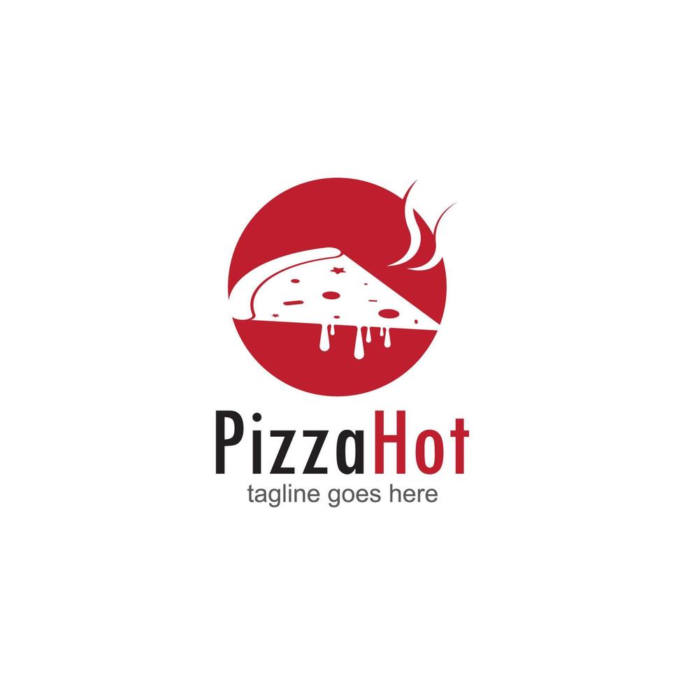 pizza café-logo, pizzapictogram, embleem voor fastfoodrestaurant. vector