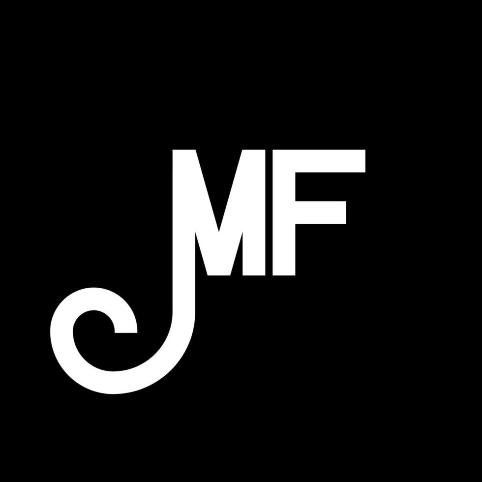 mf brief logo ontwerp. beginletters mf logo icoon. abstracte letter mf minimale logo ontwerpsjabloon. mf brief ontwerp vector met zwarte kleuren. mf-logo