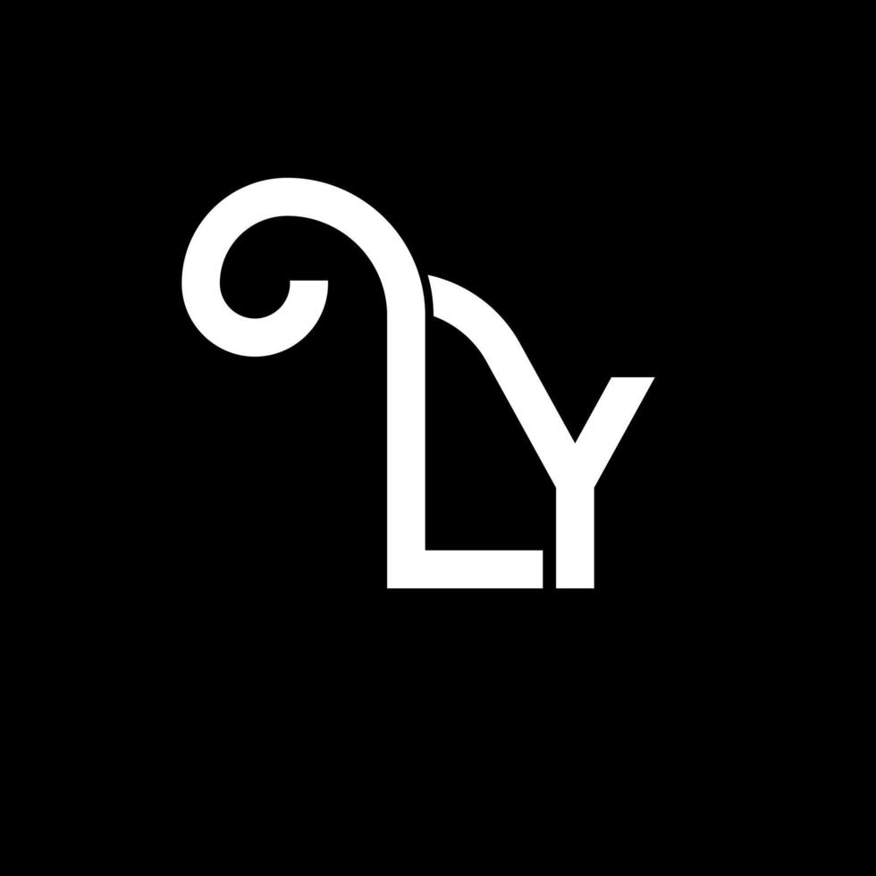 ly brief logo ontwerp. beginletters ly logo icoon. abstracte letter ly minimale logo ontwerpsjabloon. ly brief ontwerp vector met zwarte kleuren. ly-logo