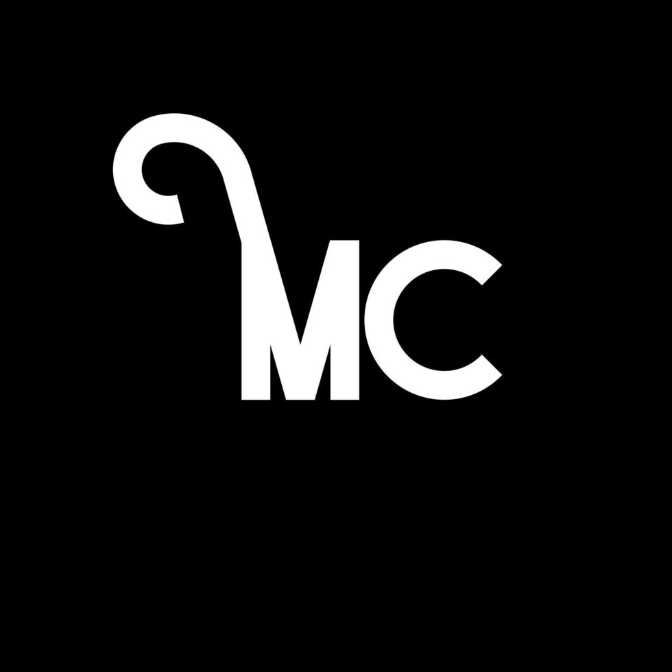 mc brief logo ontwerp. beginletters mc logo icoon. abstracte letter mc minimale logo ontwerpsjabloon. mc letter ontwerp vector met zwarte kleuren. mc-logo