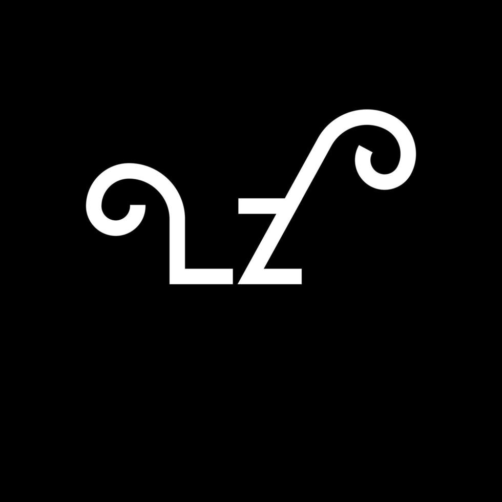 lz brief logo ontwerp. beginletters lz logo icoon. abstracte letter lz minimale logo ontwerpsjabloon. lz brief ontwerp vector met zwarte kleuren. lz-logo