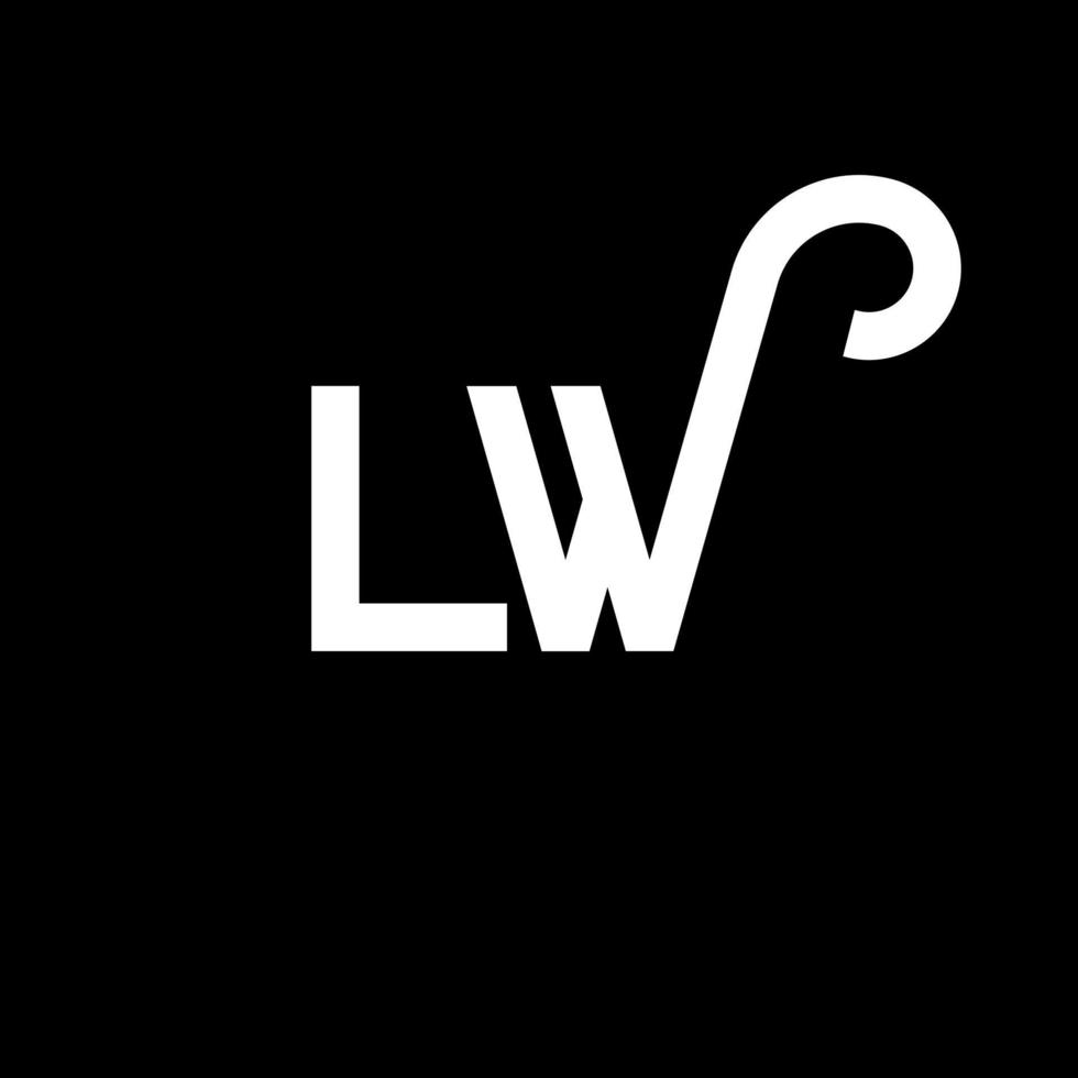 lw brief logo ontwerp. beginletters l logo icoon. abstracte letter lw minimale logo ontwerpsjabloon. lw brief ontwerp vector met zwarte kleuren. lw-logo