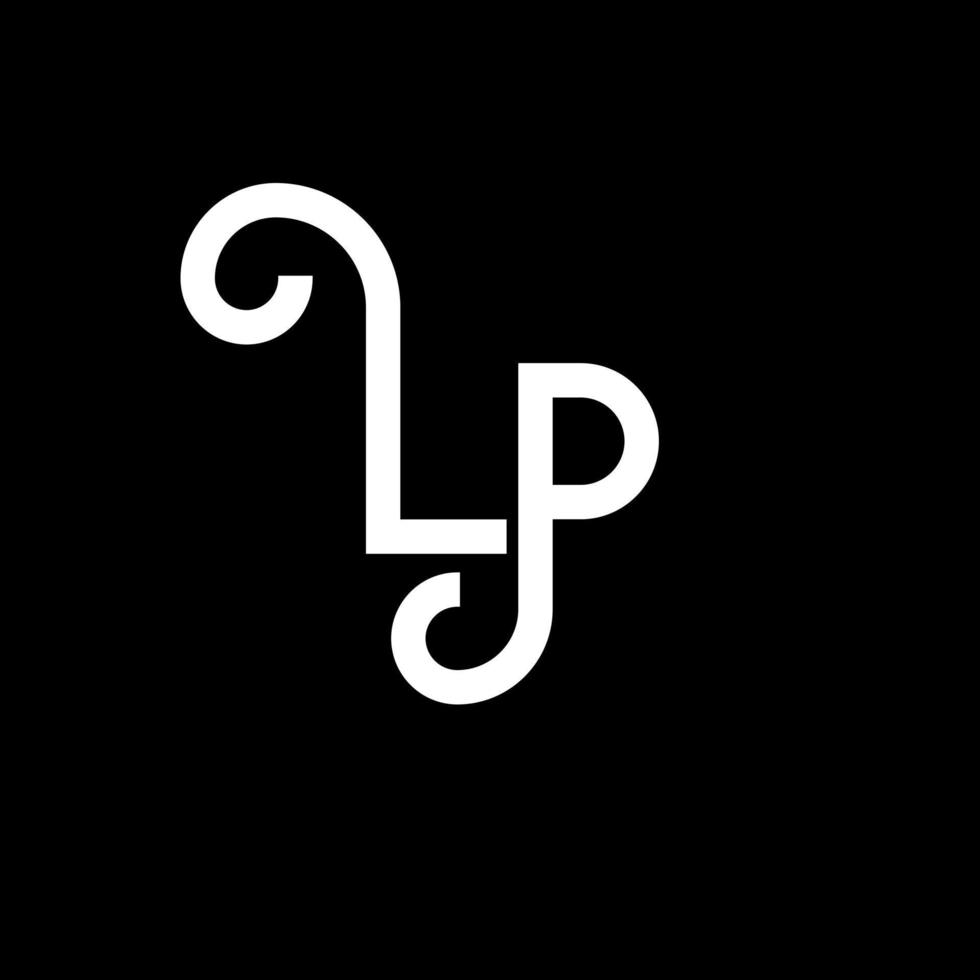 lp brief logo ontwerp. beginletters lp logo icoon. abstracte letter lp minimale logo ontwerpsjabloon. lo brief ontwerp vector met zwarte kleuren. lp-logo