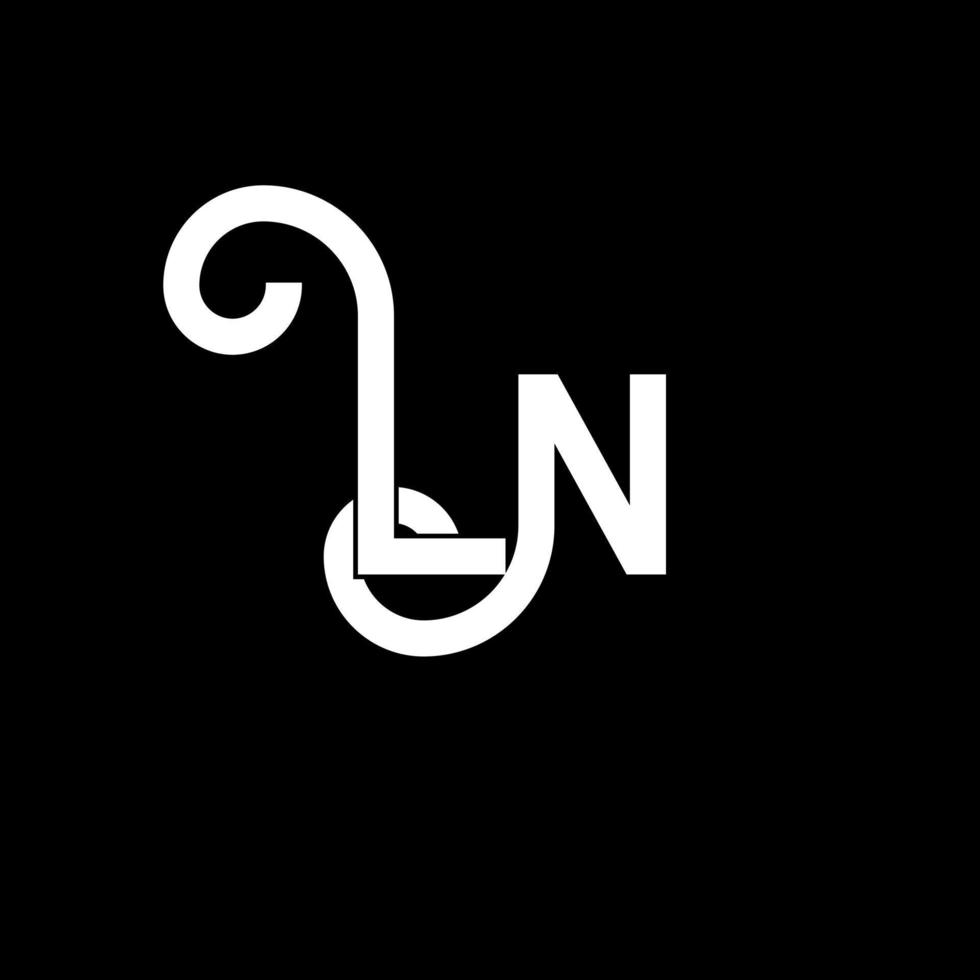 ln brief logo ontwerp. beginletters ln logo icoon. abstracte letter ln minimale logo ontwerpsjabloon. ln brief ontwerp vector met zwarte kleuren. ln logo