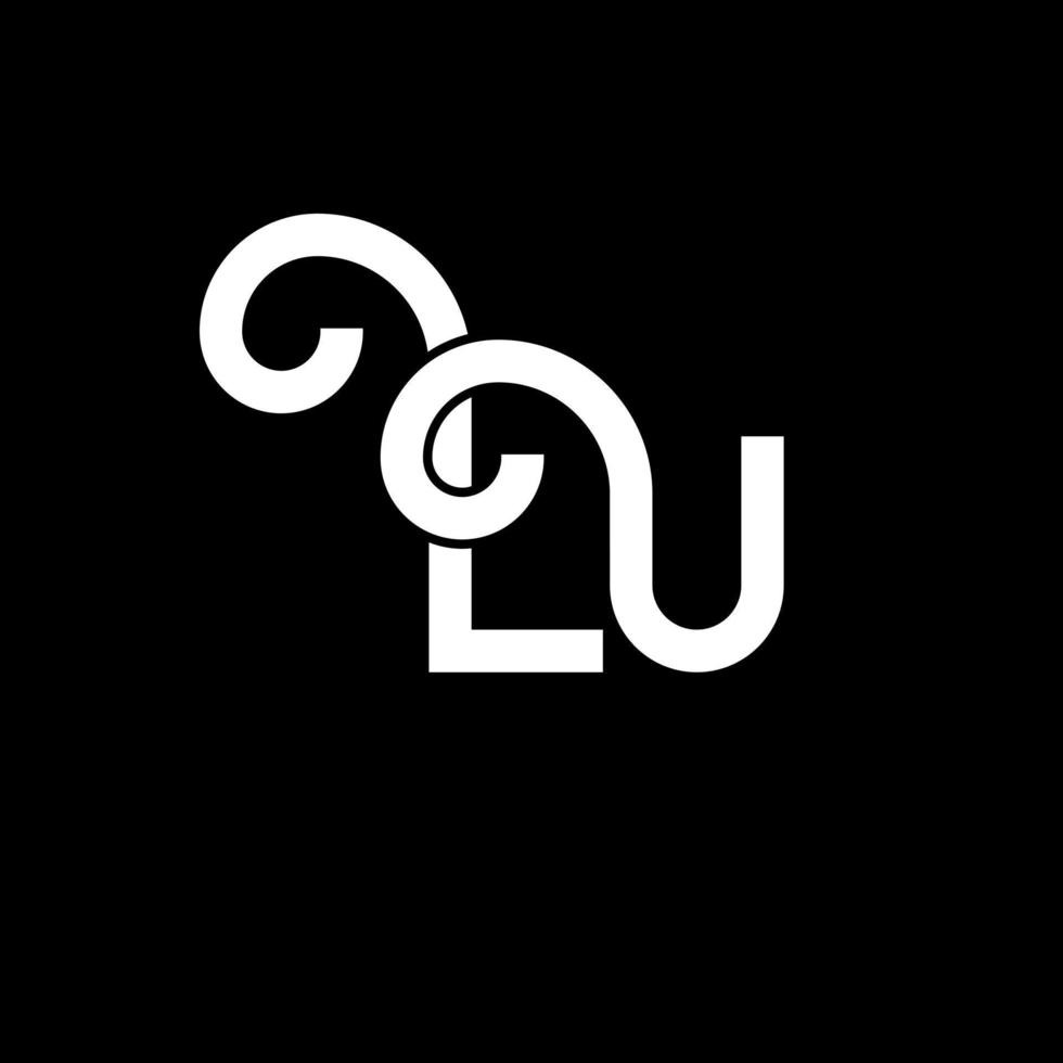 lu brief logo ontwerp. beginletters lu logo icoon. abstracte letter lu minimale logo ontwerpsjabloon. lu brief ontwerp vector met zwarte kleuren. lu-logo