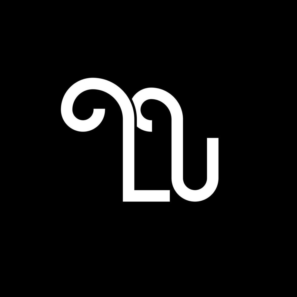 lu brief logo ontwerp. beginletters lu logo icoon. abstracte letter lu minimale logo ontwerpsjabloon. lu brief ontwerp vector met zwarte kleuren. lu-logo