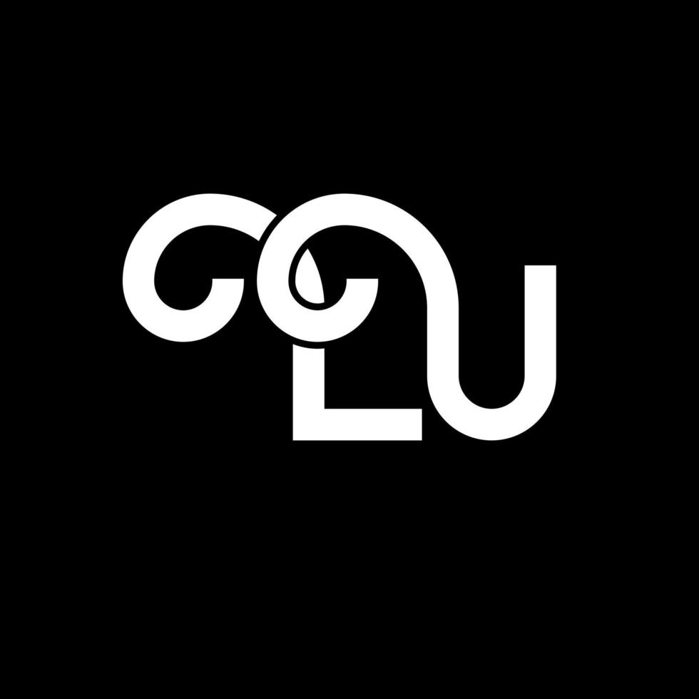 lu brief logo ontwerp. beginletters lu logo icoon. abstracte letter lu minimale logo ontwerpsjabloon. lu brief ontwerp vector met zwarte kleuren. lu-logo