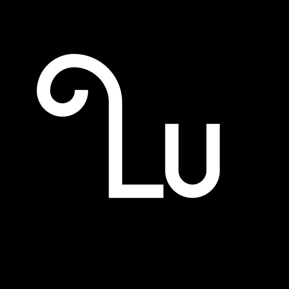 lu brief logo ontwerp. beginletters lu logo icoon. abstracte letter lu minimale logo ontwerpsjabloon. lu brief ontwerp vector met zwarte kleuren. lu-logo