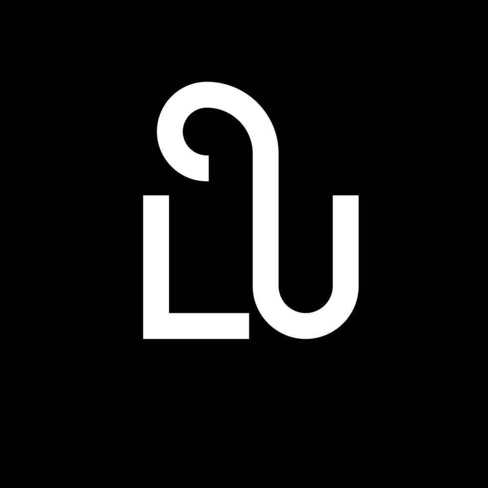 lu brief logo ontwerp. beginletters lu logo icoon. abstracte letter lu minimale logo ontwerpsjabloon. lu brief ontwerp vector met zwarte kleuren. lu-logo