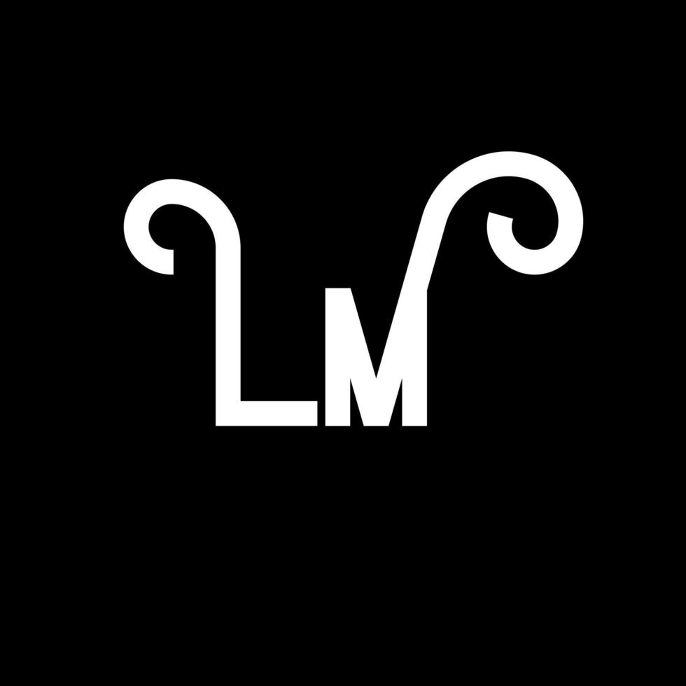 lm brief logo ontwerp. beginletters lm logo icoon. abstracte letter lm minimale logo ontwerpsjabloon. lm brief ontwerp vector met zwarte kleuren. lm-logo