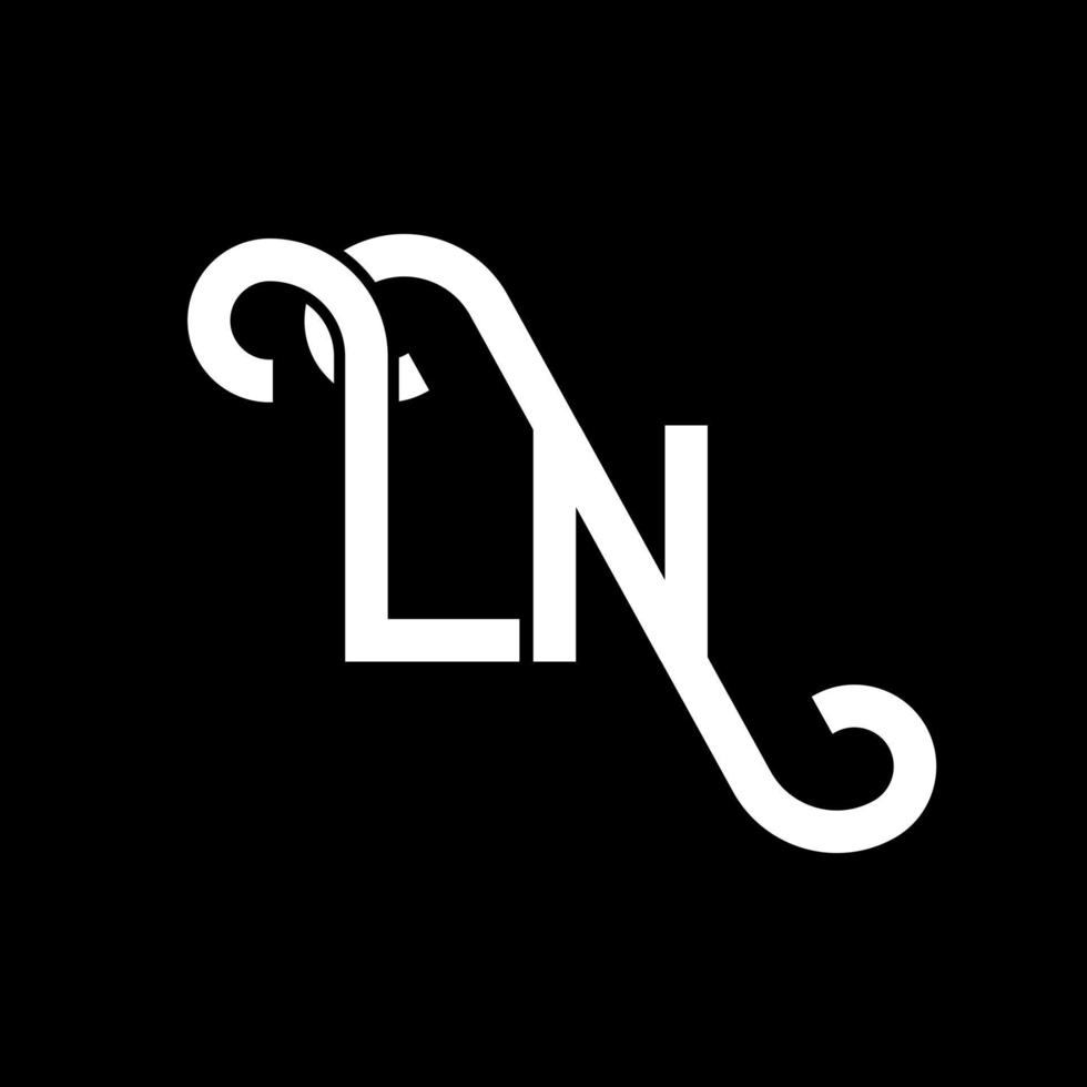 ln brief logo ontwerp. beginletters ln logo icoon. abstracte letter ln minimale logo ontwerpsjabloon. ln brief ontwerp vector met zwarte kleuren. ln logo