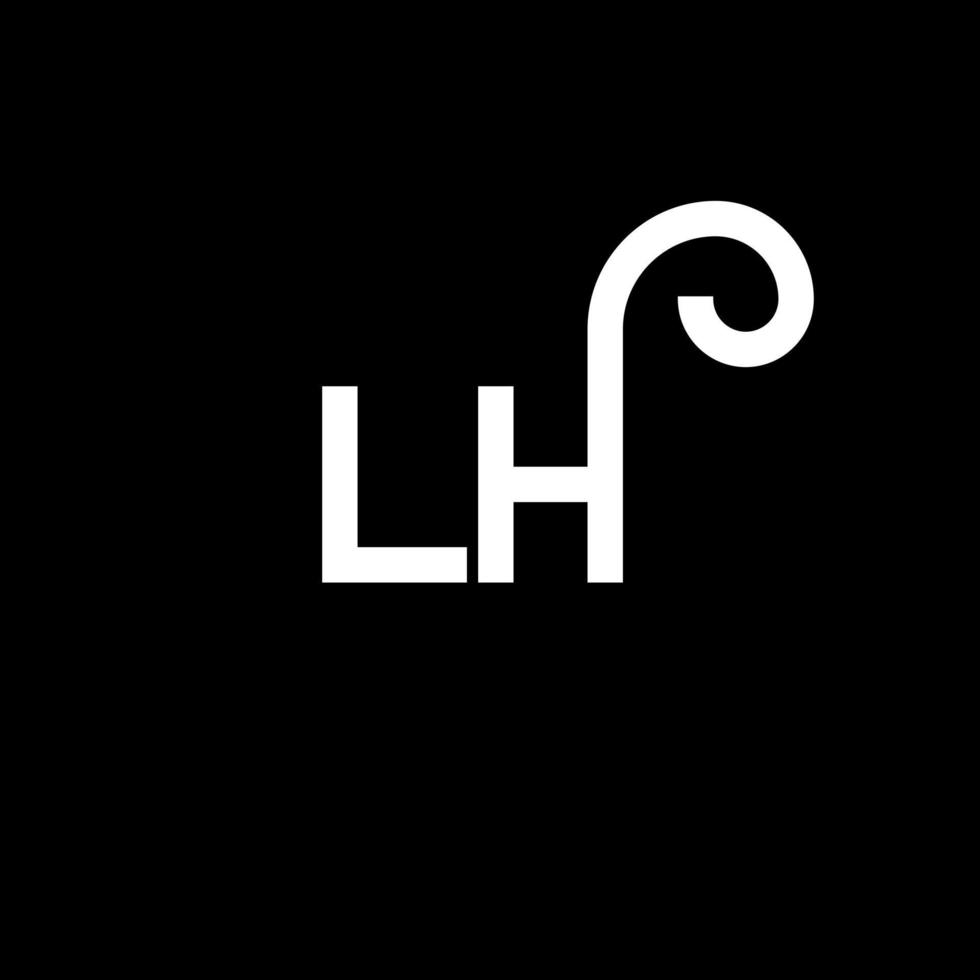 lh brief logo ontwerp. beginletters lh logo icoon. abstracte letter lh minimale logo ontwerpsjabloon. lh brief ontwerp vector met zwarte kleuren. lh-logo