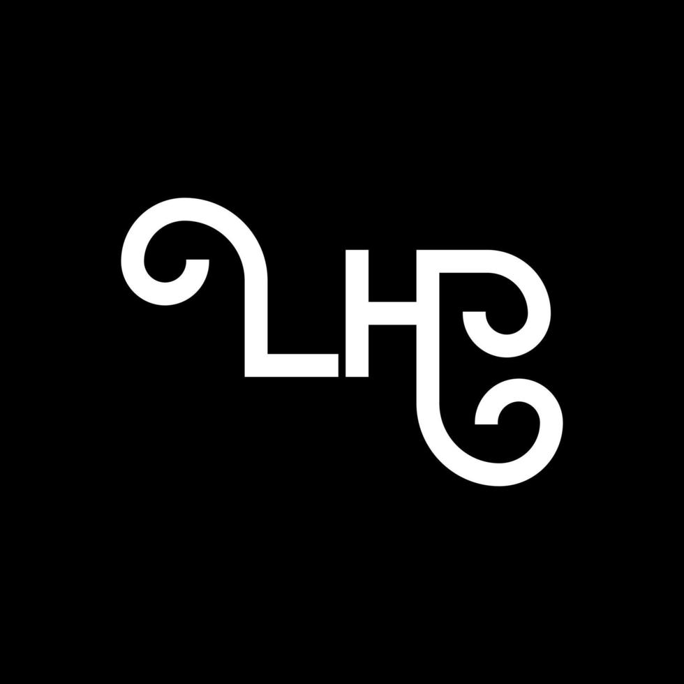 lh brief logo ontwerp. beginletters lh logo icoon. abstracte letter lh minimale logo ontwerpsjabloon. lh brief ontwerp vector met zwarte kleuren. lh-logo