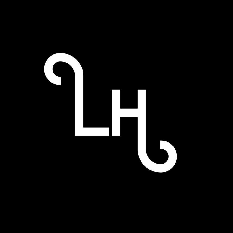 lh brief logo ontwerp. beginletters lh logo icoon. abstracte letter lh minimale logo ontwerpsjabloon. lh brief ontwerp vector met zwarte kleuren. lh-logo