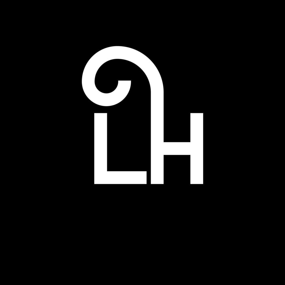 lh brief logo ontwerp. beginletters lh logo icoon. abstracte letter lh minimale logo ontwerpsjabloon. lh brief ontwerp vector met zwarte kleuren. lh-logo