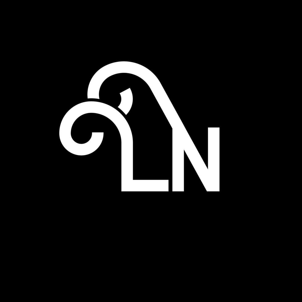 ln brief logo ontwerp. beginletters ln logo icoon. abstracte letter ln minimale logo ontwerpsjabloon. ln brief ontwerp vector met zwarte kleuren. ln logo