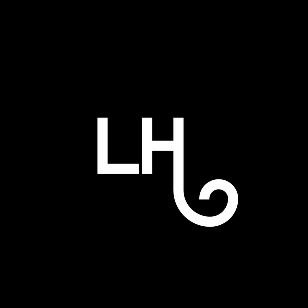 lh brief logo ontwerp. beginletters lh logo icoon. abstracte letter lh minimale logo ontwerpsjabloon. lh brief ontwerp vector met zwarte kleuren. lh-logo