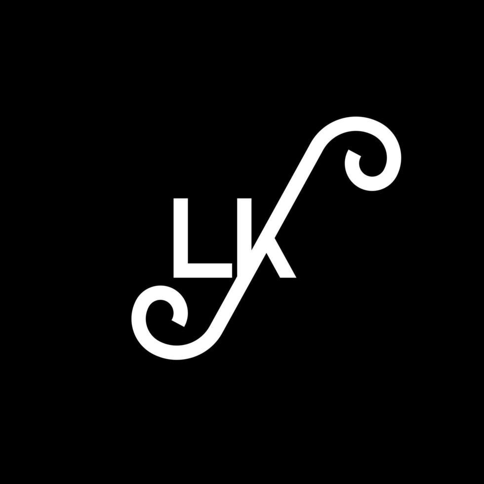 lk brief logo ontwerp. beginletters lk logo icoon. abstracte letter lk minimale logo ontwerpsjabloon. lk brief ontwerp vector met zwarte kleuren. lk-logo