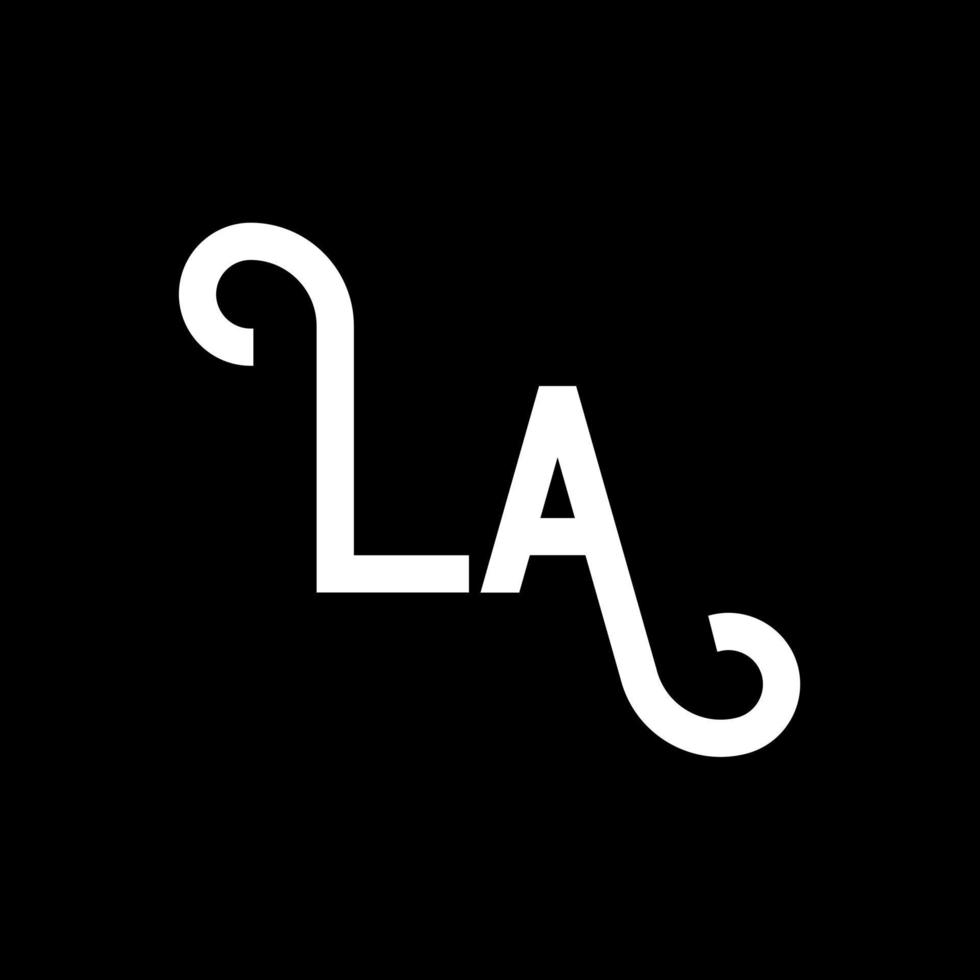 la brief logo ontwerp. beginletters la logo icoon. abstracte letter la minimale logo ontwerpsjabloon. la brief ontwerp vector met zwarte kleuren. het logo