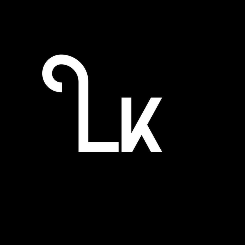 lk brief logo ontwerp. beginletters lk logo icoon. abstracte letter lk minimale logo ontwerpsjabloon. lk brief ontwerp vector met zwarte kleuren. lk-logo