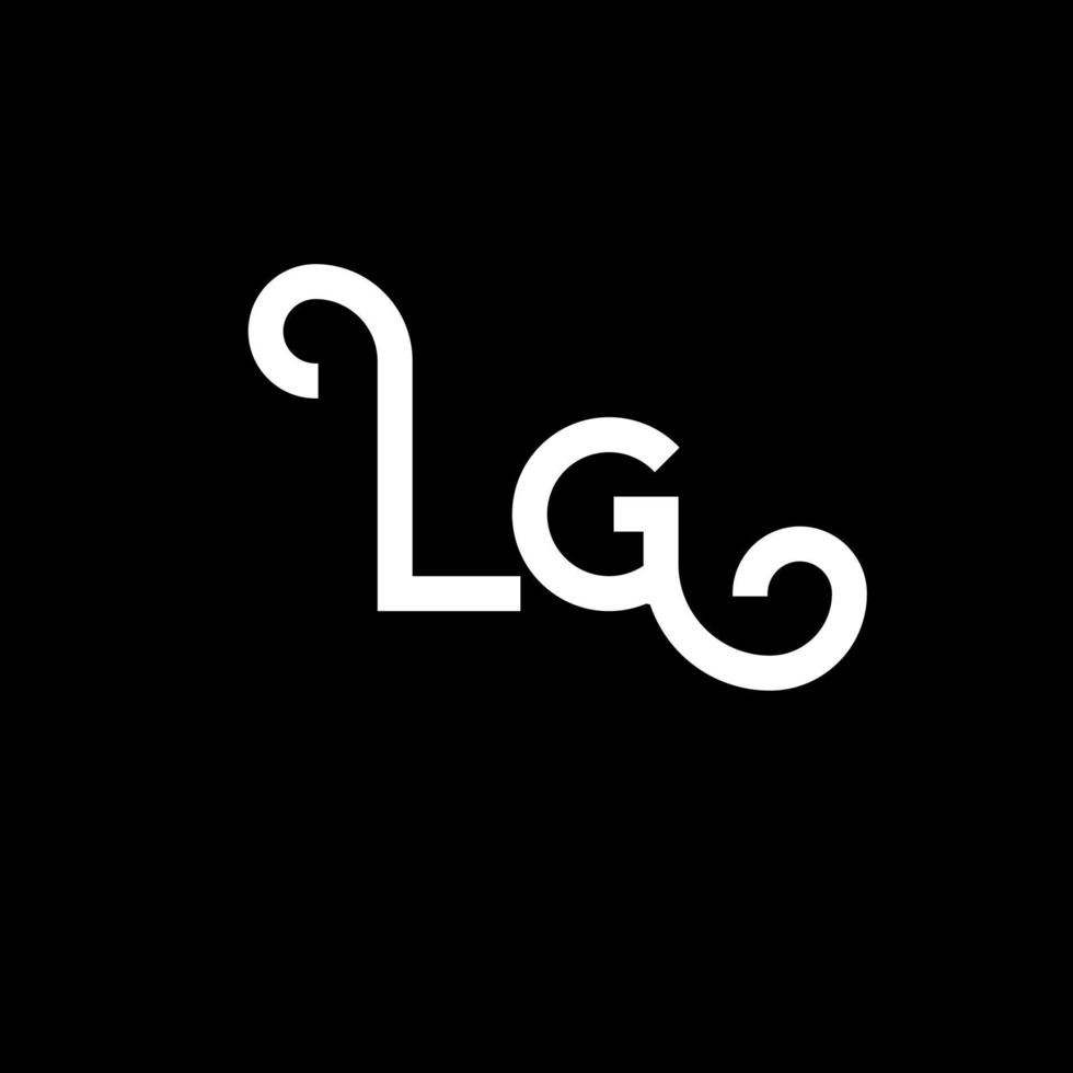 lg brief logo ontwerp. beginletters lg logo icoon. abstracte lg minimale logo ontwerpsjabloon. lg brief ontwerp vector met zwarte kleuren. lg-logo