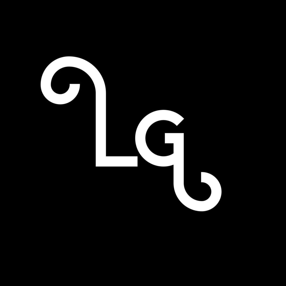 lg brief logo ontwerp. beginletters lg logo icoon. abstracte lg minimale logo ontwerpsjabloon. lg brief ontwerp vector met zwarte kleuren. lg-logo