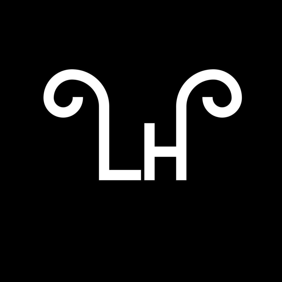 lh brief logo ontwerp. beginletters lh logo icoon. abstracte letter lh minimale logo ontwerpsjabloon. lh brief ontwerp vector met zwarte kleuren. lh-logo