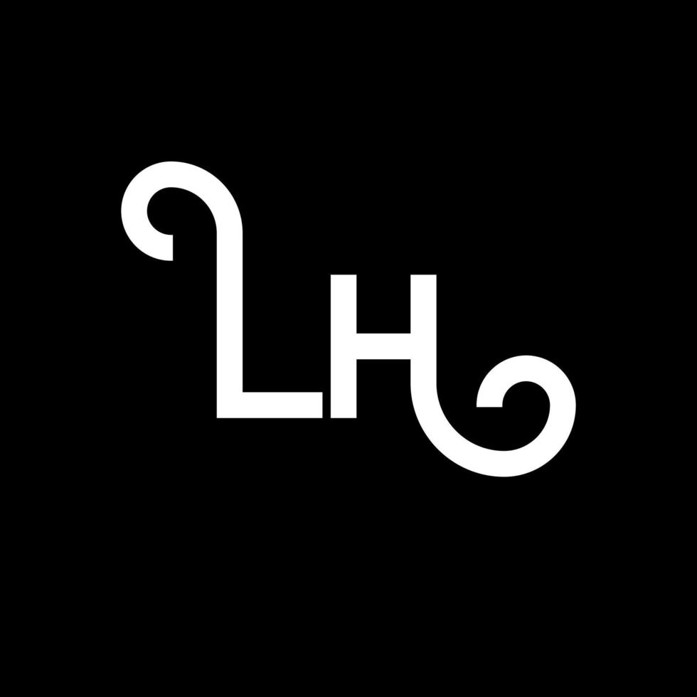 lh brief logo ontwerp. beginletters lh logo icoon. abstracte letter lh minimale logo ontwerpsjabloon. lh brief ontwerp vector met zwarte kleuren. lh-logo