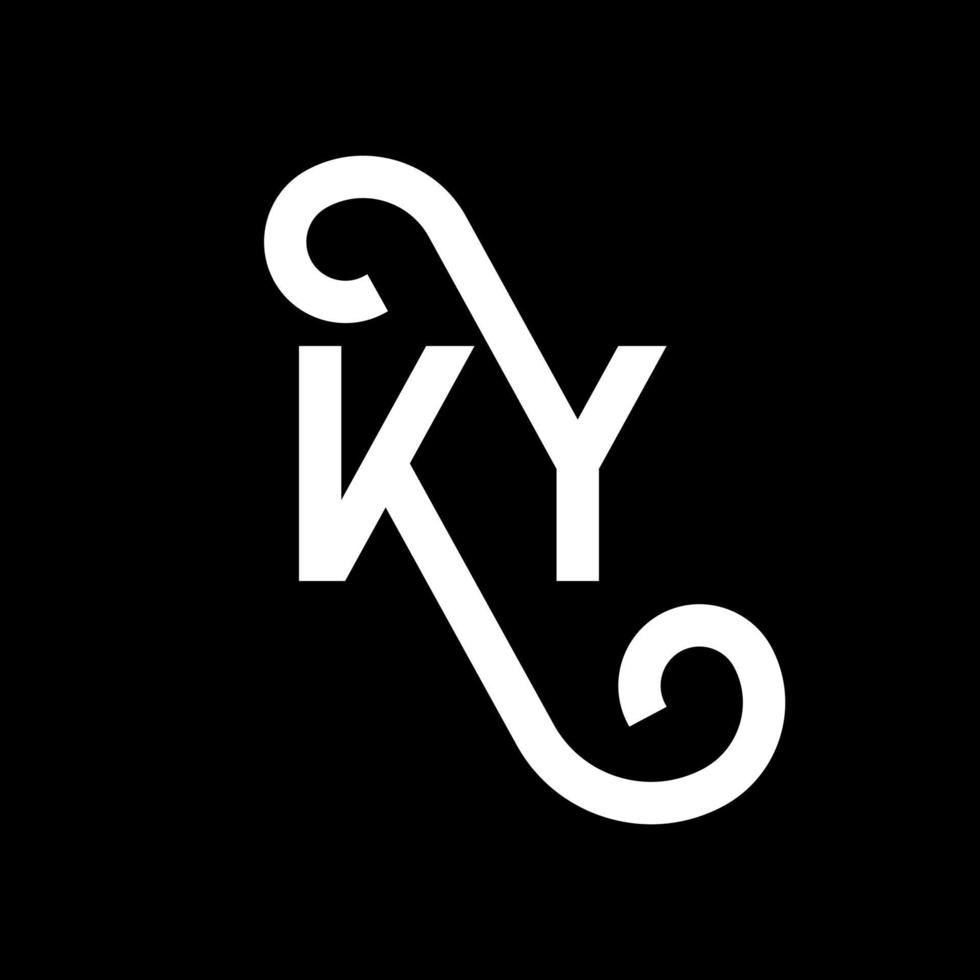 ky brief logo ontwerp op zwarte achtergrond. ky creatieve initialen brief logo concept. ky-briefontwerp. ky witte letter ontwerp op zwarte achtergrond. ky, ky-logo vector