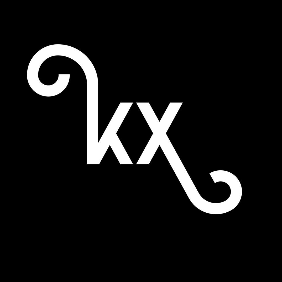 kx brief logo ontwerp op zwarte achtergrond. kx creatieve initialen brief logo concept. kx brief ontwerp. kx wit letterontwerp op zwarte achtergrond. kx, kx-logo vector