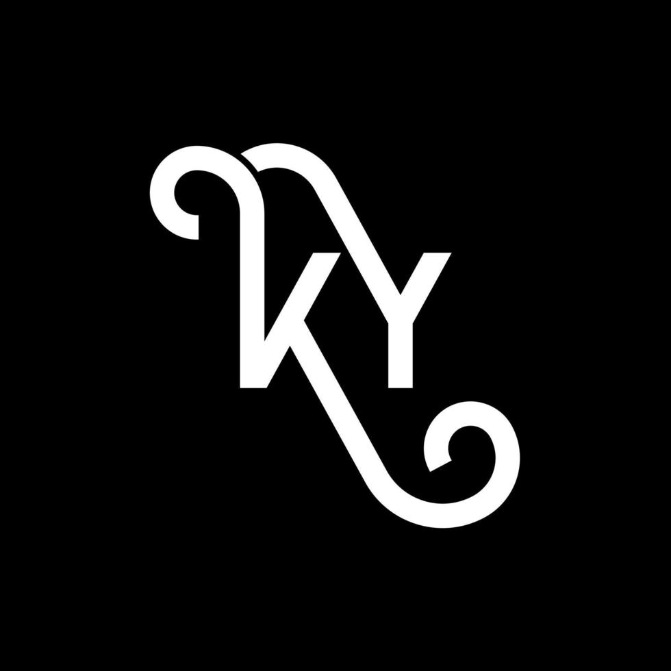 ky brief logo ontwerp op zwarte achtergrond. ky creatieve initialen brief logo concept. ky-briefontwerp. ky witte letter ontwerp op zwarte achtergrond. ky, ky-logo vector