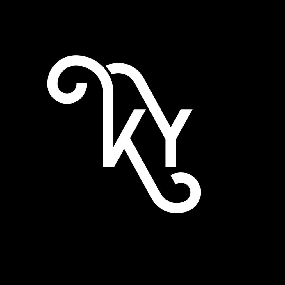 ky brief logo ontwerp op zwarte achtergrond. ky creatieve initialen brief logo concept. ky-briefontwerp. ky witte letter ontwerp op zwarte achtergrond. ky, ky-logo vector