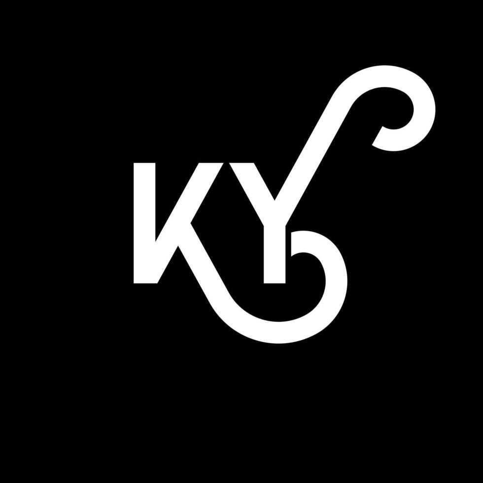 ky brief logo ontwerp op zwarte achtergrond. ky creatieve initialen brief logo concept. ky-briefontwerp. ky witte letter ontwerp op zwarte achtergrond. ky, ky-logo vector