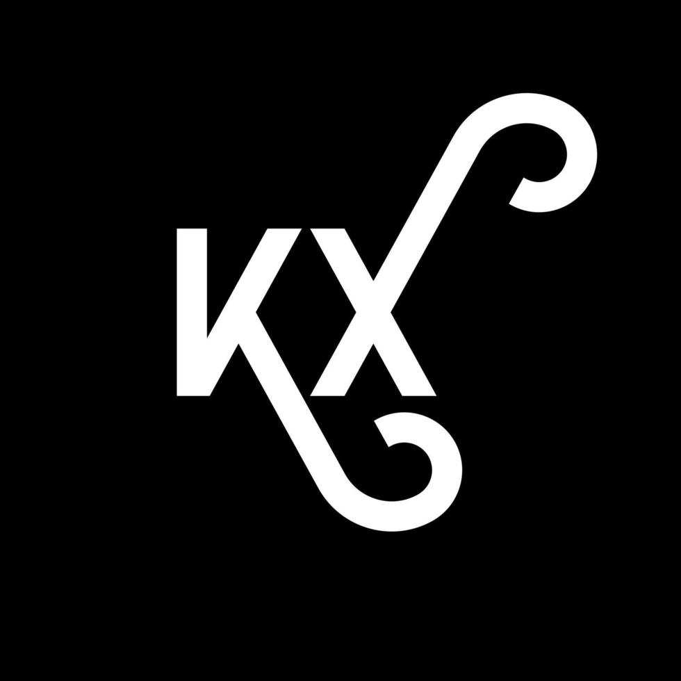 kx brief logo ontwerp op zwarte achtergrond. kx creatieve initialen brief logo concept. kx brief ontwerp. kx wit letterontwerp op zwarte achtergrond. kx, kx-logo vector