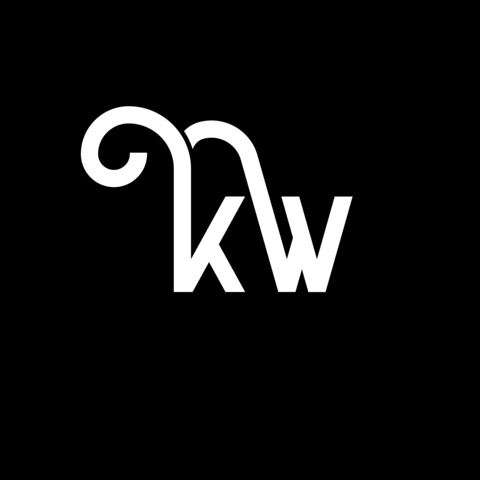 kw brief logo ontwerp op zwarte achtergrond. kw creatieve initialen brief logo concept. kw brief ontwerp. kw wit letterontwerp op zwarte achtergrond. kw, kw-logo vector