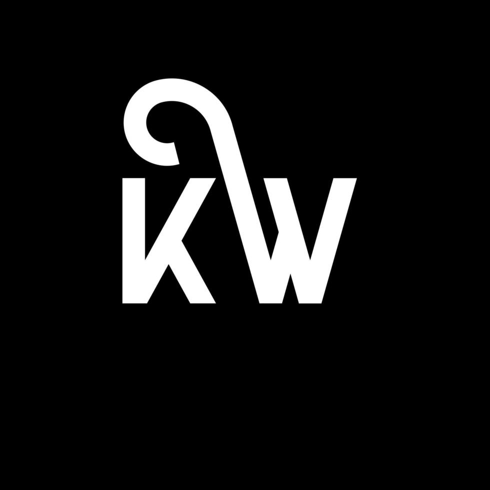 kw brief logo ontwerp op zwarte achtergrond. kw creatieve initialen brief logo concept. kw brief ontwerp. kw wit letterontwerp op zwarte achtergrond. kw, kw-logo vector