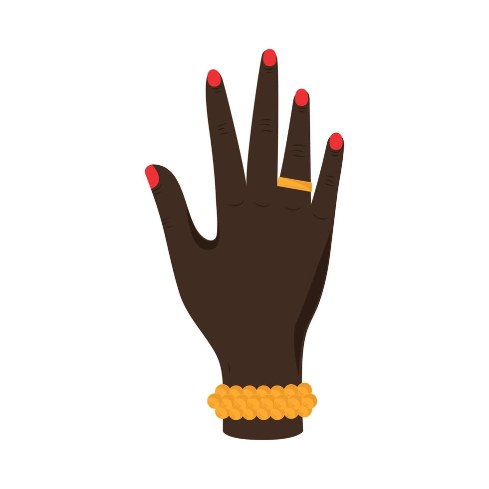vrouwelijke afro-hand vector