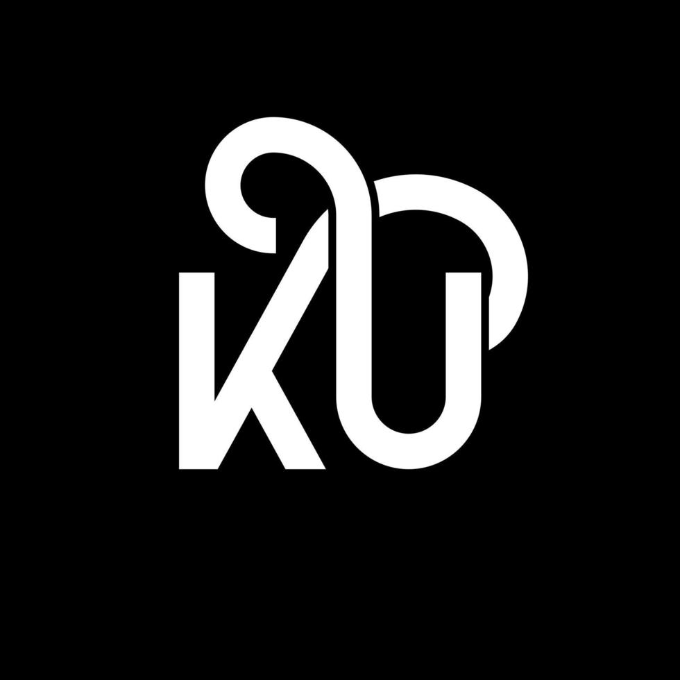 ku brief logo ontwerp op zwarte achtergrond. ku creatieve initialen brief logo concept. ku-briefontwerp. ku witte letter ontwerp op zwarte achtergrond. ku, ku-logo vector
