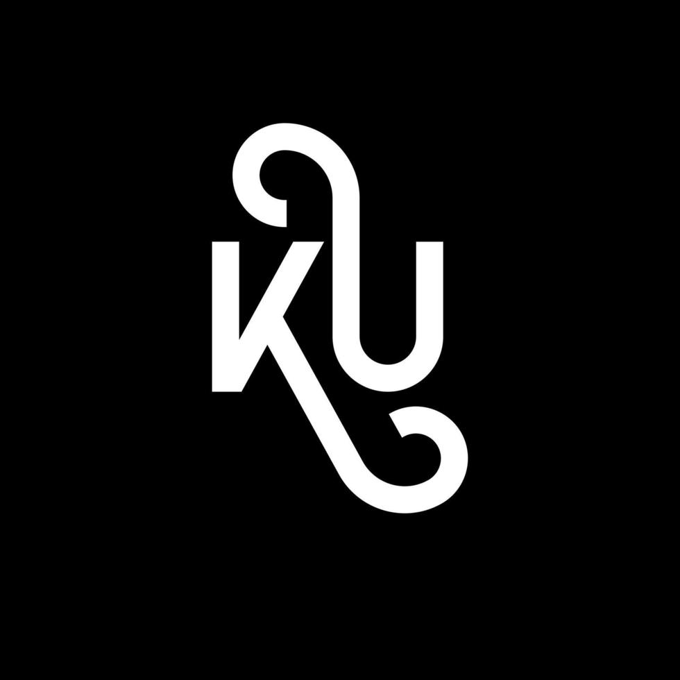 ku brief logo ontwerp op zwarte achtergrond. ku creatieve initialen brief logo concept. ku-briefontwerp. ku witte letter ontwerp op zwarte achtergrond. ku, ku-logo vector