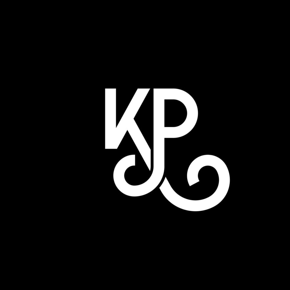 kp brief logo ontwerp op zwarte achtergrond. kp creatieve initialen brief logo concept. kp brief ontwerp. kp wit letterontwerp op zwarte achtergrond. kp, kp-logo vector